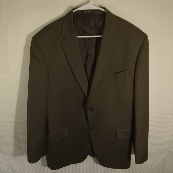 Jones New York 42R Blazer Sport Coat Men Wool Blend 2 Button Brown Jacket Lined - Picture 1 of 7